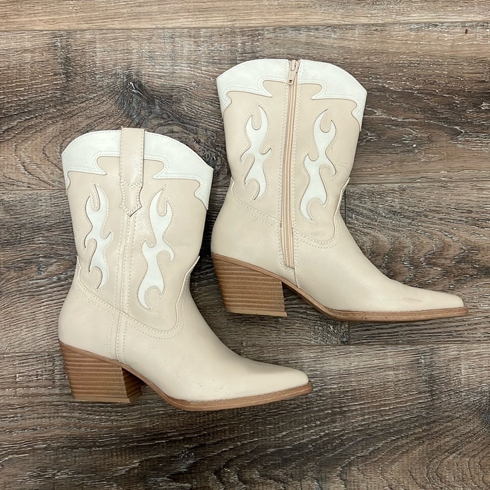 Neutral cowboy booties/ boots size 8